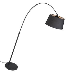 Luk Nowoczesna lampa łuk czarny klosz czarny tkanina z LED E27 WiFi Smart - Arc Basic Oswietlenie wewnetrzne