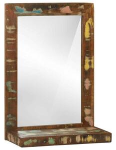 Rustykalne lustro Åazienkowe z brÄ zowÄ ramÄ i pÃ³Åkami, prostokÄ tne, 50 x 22 x 70 cm