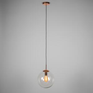 Lampa wisząca Art Deco miedź z przezroczystym szkłem 30 cm - Kula 30 Oswietlenie wewnetrzne