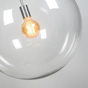 Lampa wisząca chrom przezroczyste szkło 50cm - Ball Oswietlenie wewnetrzne