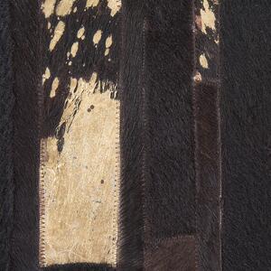 Dywan skórzany nowoczesny brązowy patchwork łaciaty ręcznie tkany 140 x 200 cm Artvin Beliani