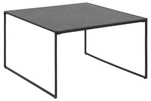Czarny stolik do salonu z marmurowym blatem Oxford 80x80