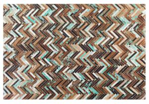 Dywan prostokątny skórzany 140 x 200 cm krótkie włosie jodełka kolorowy Amasya Beliani