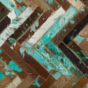 Dywan prostokątny skórzany 80 x 150 cm krótkie włosie jodełka kolorowy Amasya Beliani