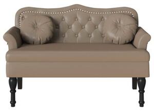 Ławka chesterfield z sztucznej skóry w kolorze cappuccino