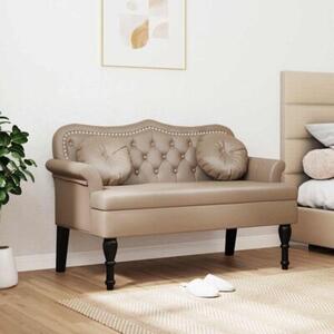 Ławka chesterfield z sztucznej skóry w kolorze cappuccino