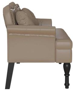 Ławka chesterfield z sztucznej skóry w kolorze cappuccino