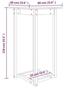 Stolik barowy, 60x60x110 cm, lite drewno sosnowe