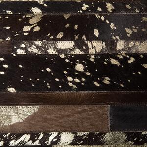 Dywan skórzany nowoczesny brązowy patchwork łaciaty ręcznie tkany 160 x 230 cm Artvin Beliani