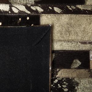 Dywan skórzany nowoczesny brązowy patchwork łaciaty ręcznie tkany 160 x 230 cm Artvin Beliani