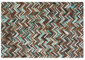 Dywan prostokątny skórzany 160 x 230 cm krótkie włosie jodełka kolorowy Amasya Beliani
