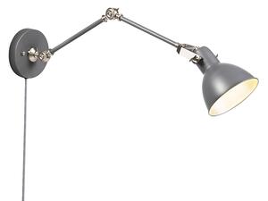 Kinkiet / Lampa scienna przemysłowy szary regulowany - Dazzle Oswietlenie wewnetrzne