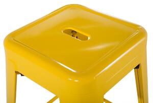Zestaw 2 hokerów stołków barowych stalowy 76 cm żółty Cabrillo Beliani