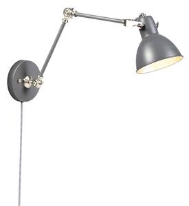 Kinkiet / Lampa scienna przemysłowy szary regulowany - Dazzle Oswietlenie wewnetrzne