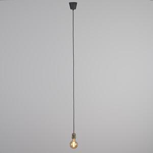 Nowoczesna lampa wisząca brązowa z czarnym kablem - Cava Classic Oswietlenie wewnetrzne