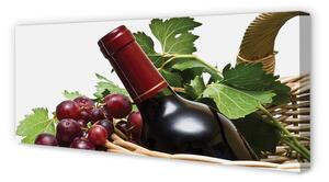 Obraz na płótnie Kosz winogrona wino