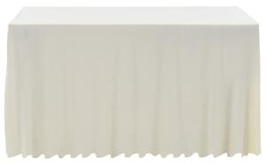 Obrusy z falbaną, elastyczne, 2 szt., 120x60,5x74 cm, kremowe
