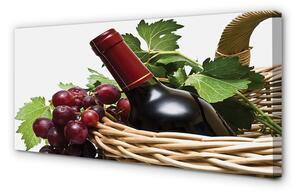 Obraz na płótnie Kosz winogrona wino