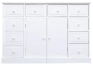 Komoda z 10 szufladami, biała, 113 x 30 x 79 cm, drewniana