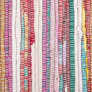 Dywan wielokolorowy jasny boho frędzle ręcznie tkany 80 x 150 cm Danca Beliani