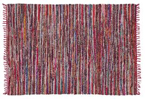 Dywan wielokolorowy boho frędzle ręcznie tkany 140 x 200 cm Danca Beliani