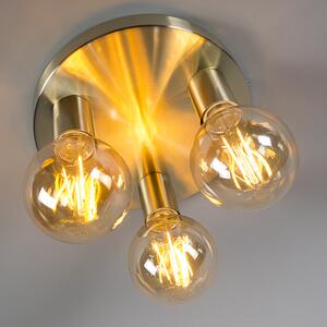 Lampa sufitowa Art Deco okrągła złota - Facil 3 Oswietlenie wewnetrzne