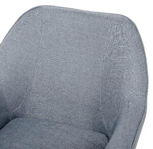 Fotel tapicerowany szary drewniane jasne nogi gruba poducha Loken Beliani
