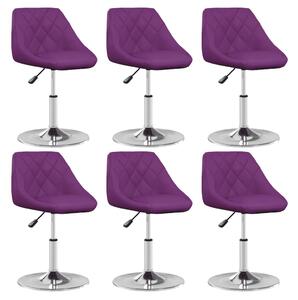 Krzesła stołowe, 6 szt., fioletowe, obite sztuczną skórą