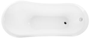 Wanna wolnostojąca biała retro akrylowa system przelewowy 170 x 76 cm Cayman Beliani