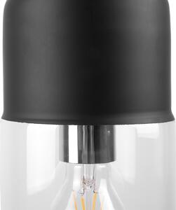 Nowoczesna lampa wisząca sufitowa szklana cylindryczny kształt czarna Purus Beliani