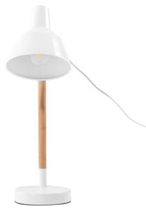 Lampa biurkowa Skandynawski design drewniana ruchomy klosz biała Aldan Beliani