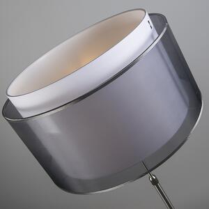 Lampa podłogowa stalowa z czarno-białym kloszem regulowana 45 cm - Parte Oswietlenie wewnetrzne
