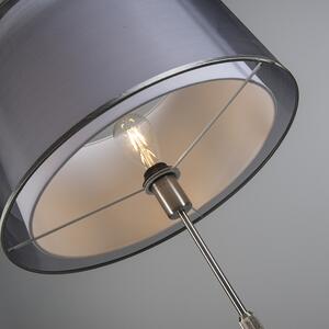Lampa podłogowa stalowa z czarno-białym kloszem regulowana 45 cm - Parte Oswietlenie wewnetrzne