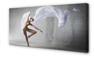 Obraz na płótnie Kobieta taniec biały materiał