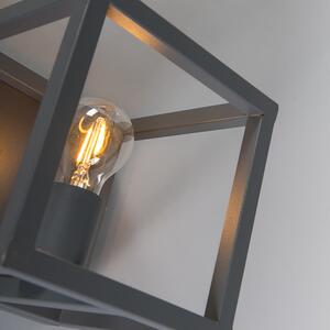 Industrialny Kinkiet / Lampa scienna szary 1-źródło światła - Cage Oswietlenie wewnetrzne