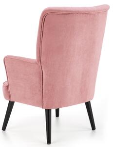 Klasyczny fotel wypoczynkowy do salonu Różowy Welwet CLOVEN
