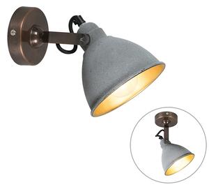Przemysłowa lampa ścienna szara z brązem - Liko Oswietlenie wewnetrzne