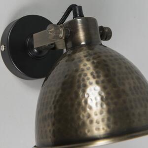 Kinkiet / Lampa scienna miedziany z mosiądzem regulowany 19,5 cm - Liko Oswietlenie wewnetrzne