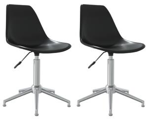 Obrotowe krzesła stołowe, 2 szt., czarne, PP