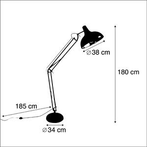 Przemysłowa lampa stojąca czarna regulowana - Hobby Oswietlenie wewnetrzne