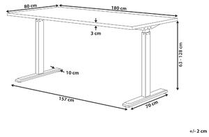 Nowoczesne biurko elektrycznie regulowana wysokość 180 x 80 cm czarne Destin II Beliani
