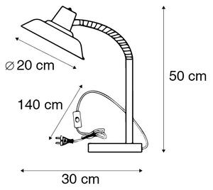 Przemysłowa lampa stołowa szara regulowana - Pixa Oswietlenie wewnetrzne