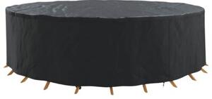 Okrągły pokrowiec na meble ogrodowe z materiału oksford - wodoodporny i odporny na uv, czarny, 320 x 320 x 105 cm