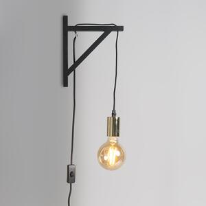 Kinkiet / Lampa scienna czarny ze złotem - wisielec Oswietlenie wewnetrzne