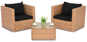 Meble ogrodowe z technorattanu Roma Terrace Garden Point miodowe