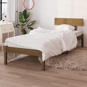 Rama łóżka, miodowy brąz, drewno sosnowe, 75x190 cm, pojedyncza