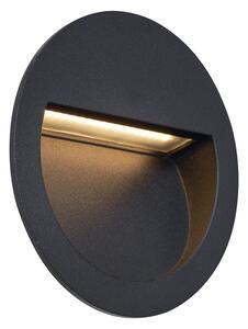 Nowoczesna lampa ścienna wpuszczana czarna z LED IP65 - Gem