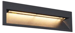 Nowoczesna lampa ścienna wpuszczana czarna 28 cm z LED IP65 - Mert