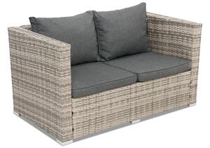Technorattanowa sofa 2 osobowa Roma Garden Point szara