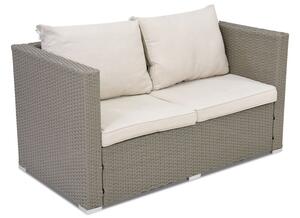 Technorattanowa sofa 2 osobowa Roma Garden Point jasnoszara